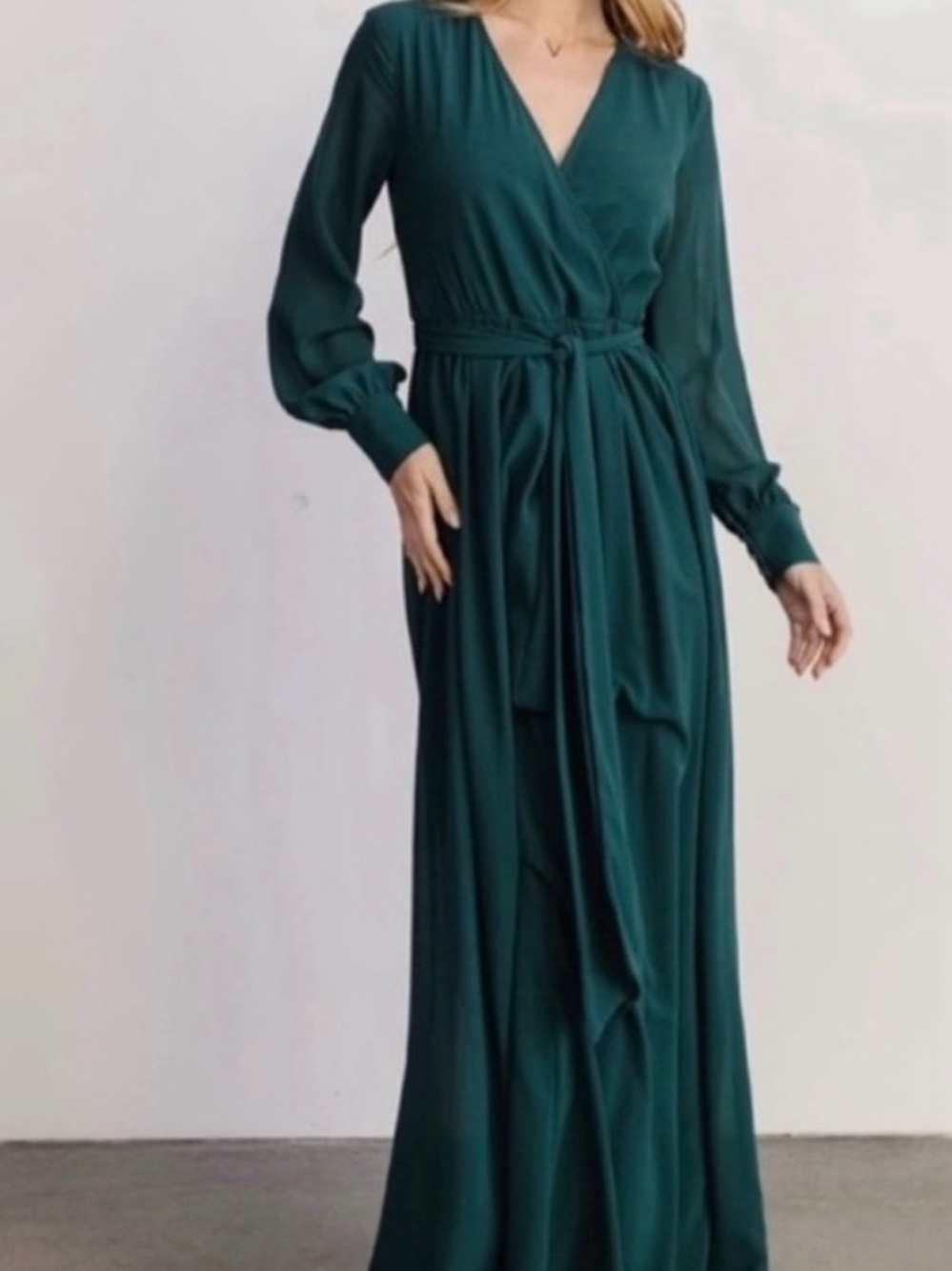 Baltic Born Teal Green Wrap Maxi Dress